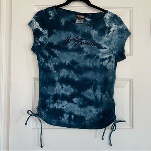Harley-Davidson Vintage Women's Short Sleeve Blue Tie-Dye Tee